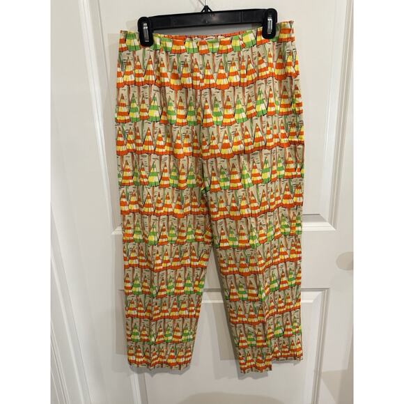 Eric casual bright Beach Umbrella Pattern capri Pants W/stretch size 10 - Picture 1 of 6